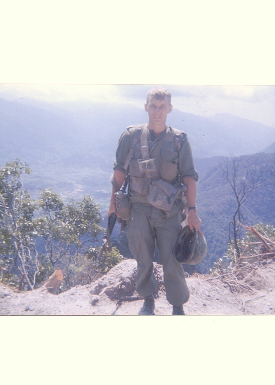 CPT Sprayberry waiting for a ride out at the end of a combat operation in Vietnam