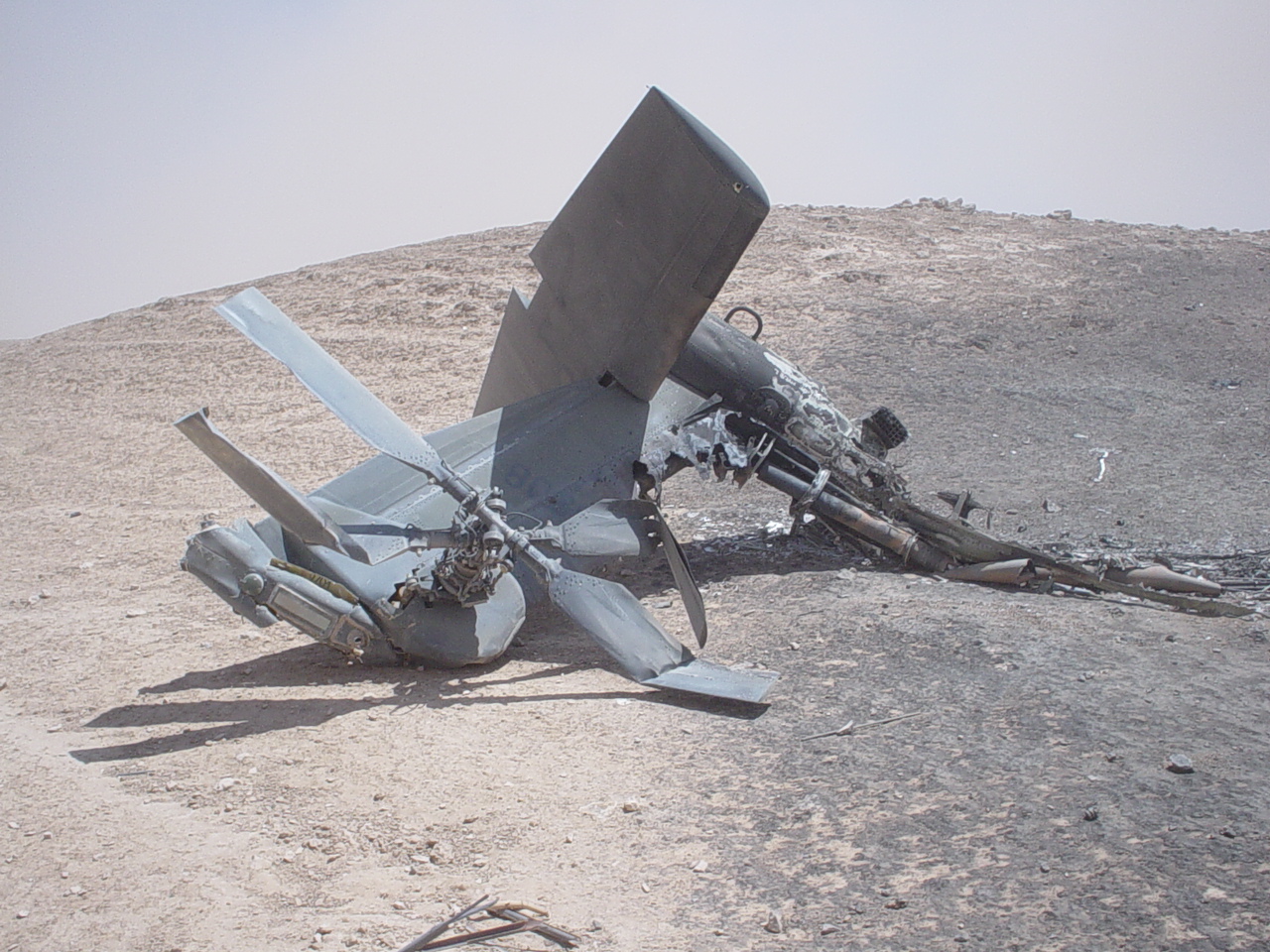 Remains of CPT Williams' Apache after his crash landing